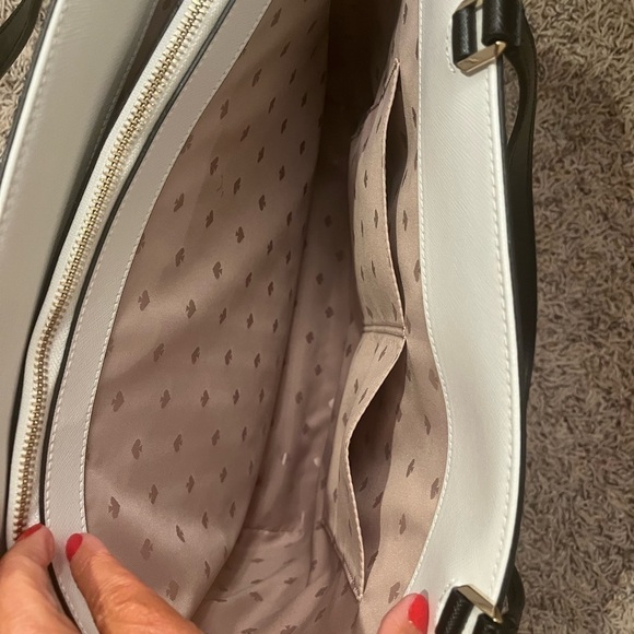Kate Spade Staci Saffiano Color Block Large Laptop Carryall Tote Bag Beige NWOT - Picture 5 of 10